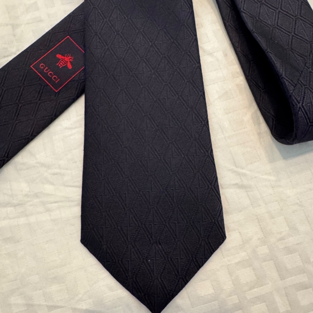 New Men's Navy Blue Gucci Tie